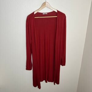 Teenbell Red Cotton Long Sleeve Open Cardigan Medium